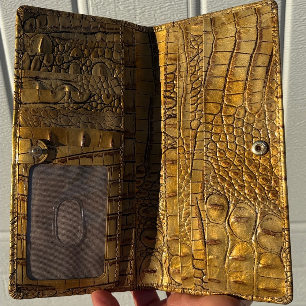 Brahmin ADY wallet chai Gold CROC Embossed leather Melbourne leather Wallet - Picture 13 of 17
